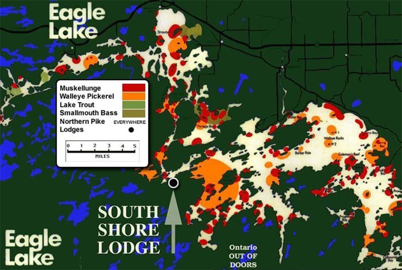 eagle lake ontario fishing map Eagle Lake Fishing Map South Shore Lodge eagle lake ontario fishing map